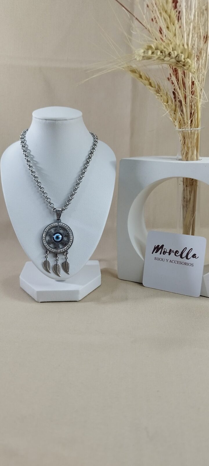 Cadena con dije mandala con ojo turco