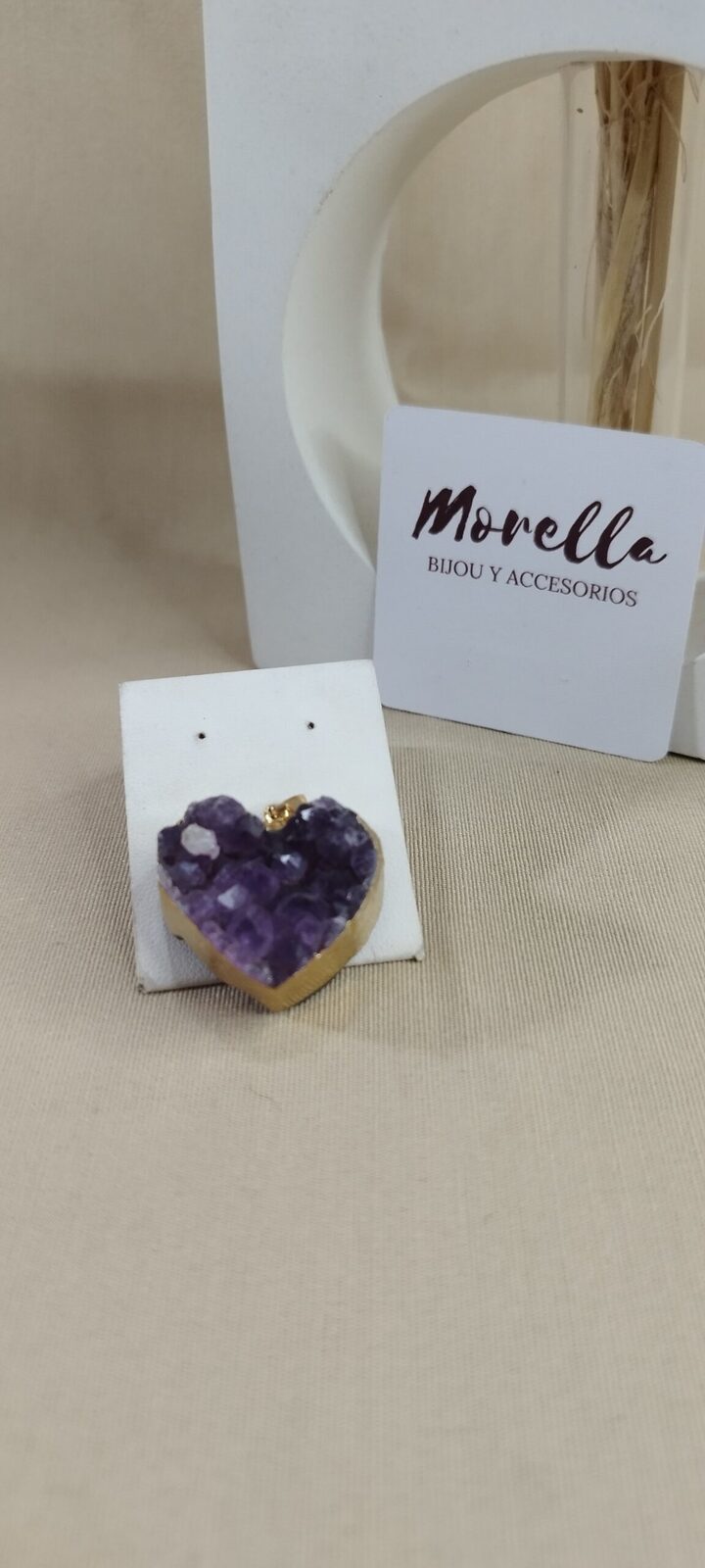 Dije drusa en piedra amatista (dorado)