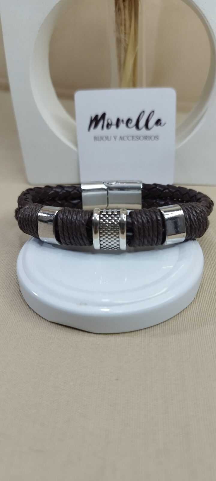 Pulsera marrón /plateado