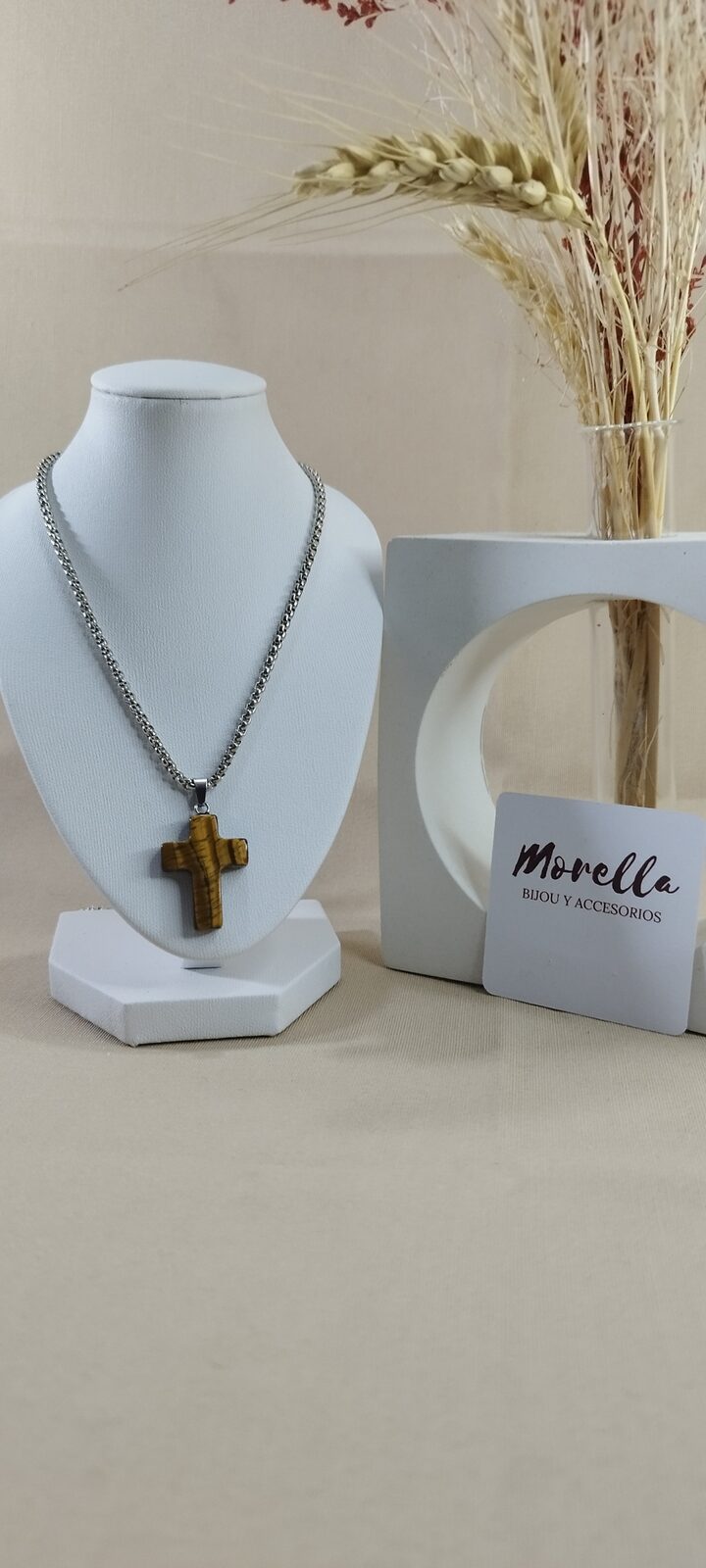 Cadena hombre con dije ojo de tigre