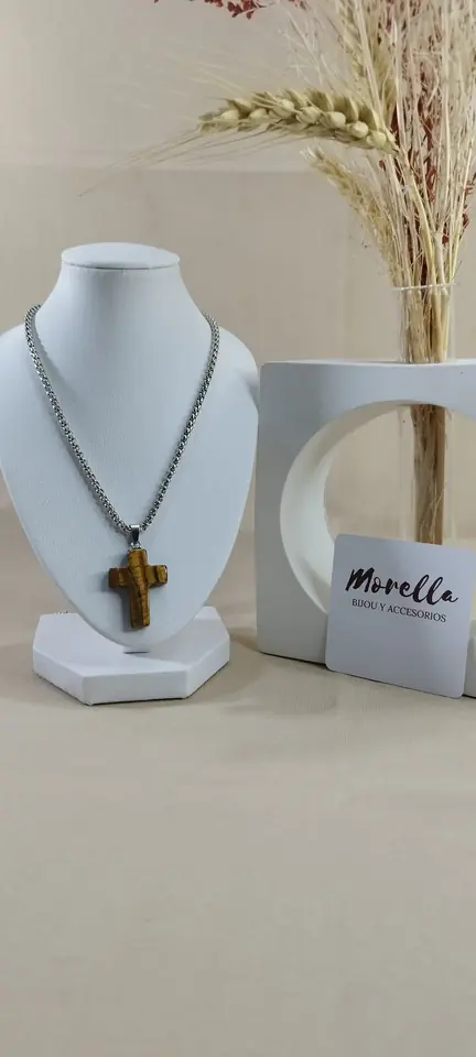Cadena hombre con dije ojo de tigre