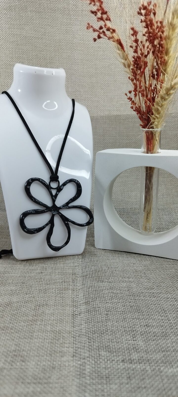 Choker flor negra grande
