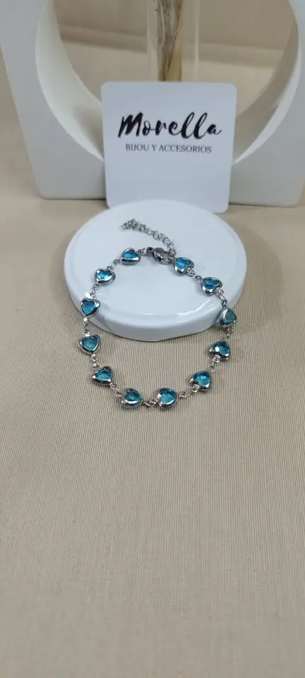 Pulsera corazón celeste