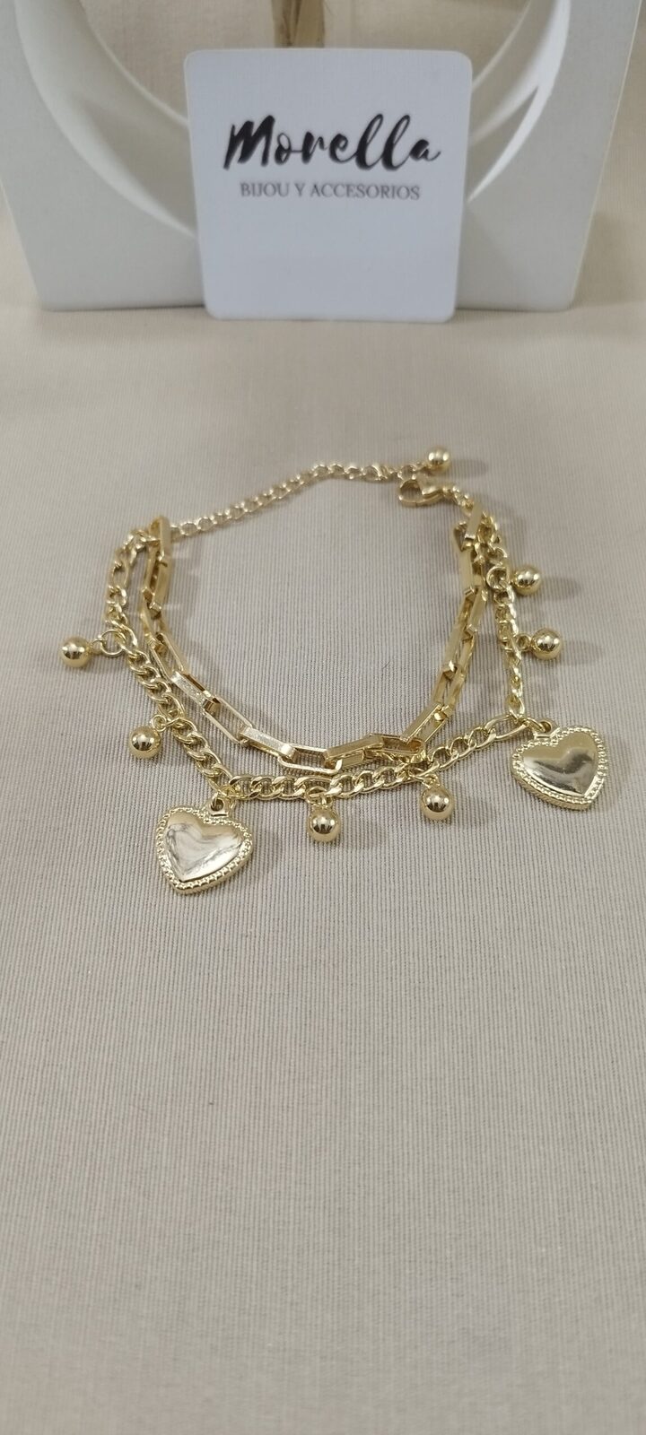 Pulsera doble corazones