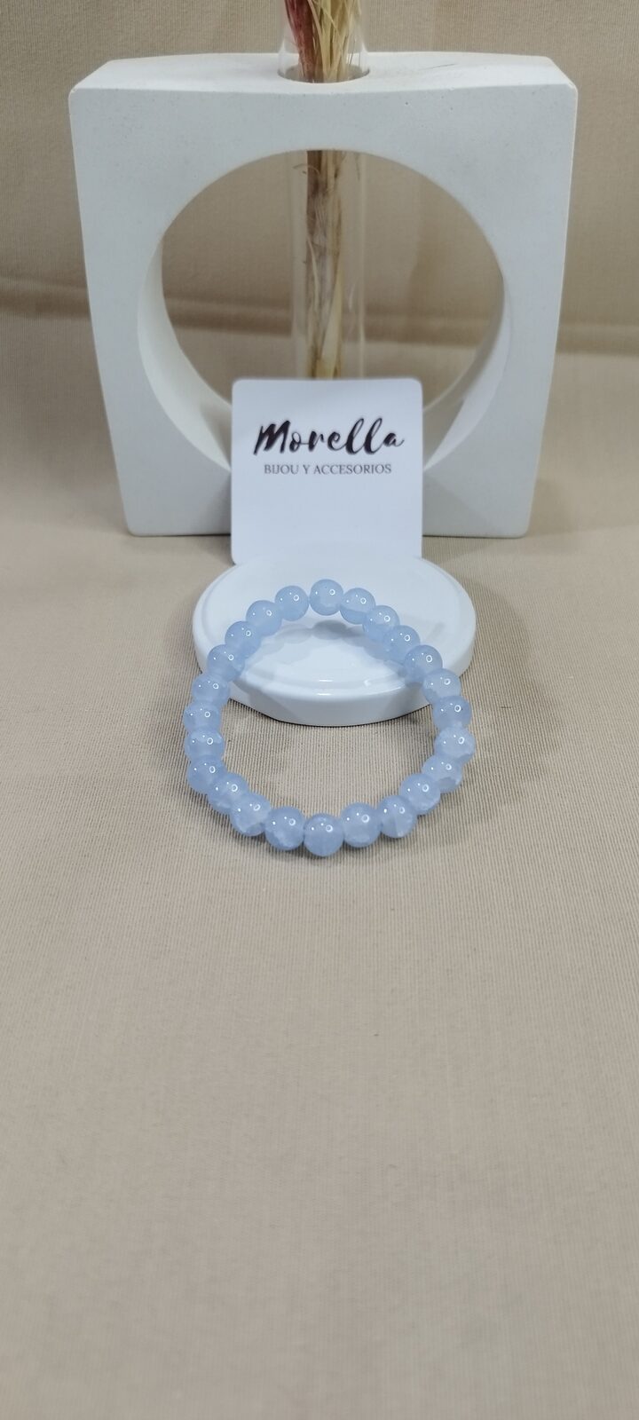 Pulsera 8 mm aguamarina