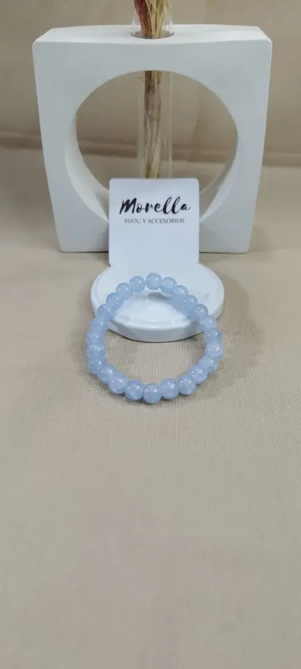 Pulsera 8 mm aguamarina