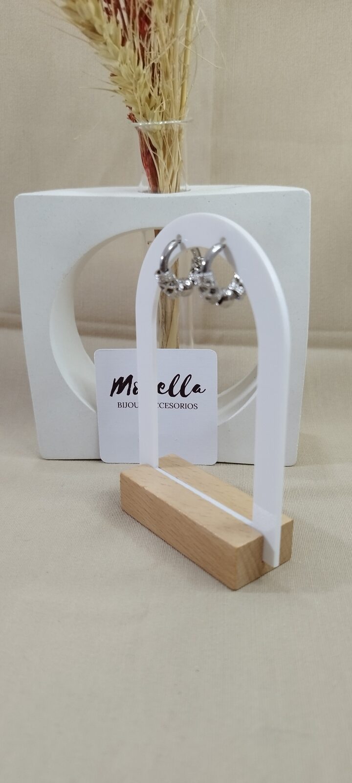 Aros con dije (plateado)