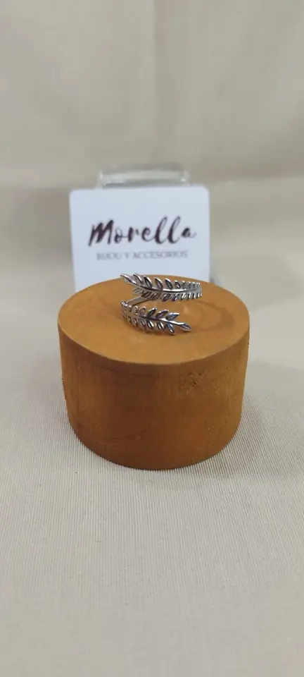 Anillo hojas (plateado)