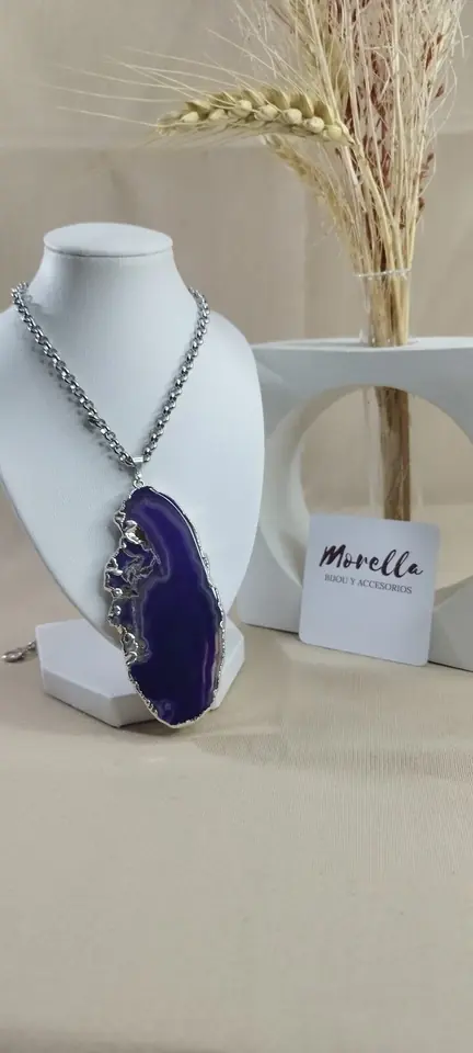 Cadena con dije ágata violeta