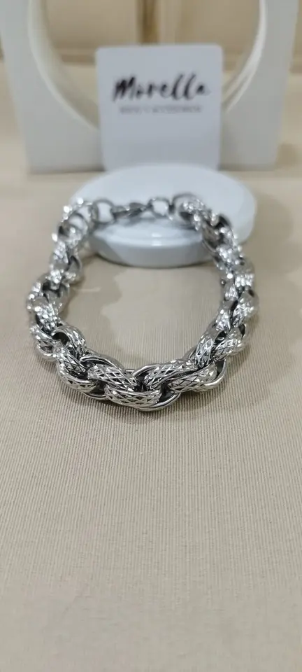 Pulsera gruesa eslabón entrelazado