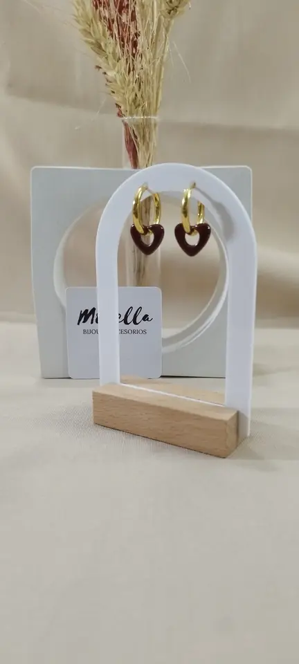 Aros con dije corazón