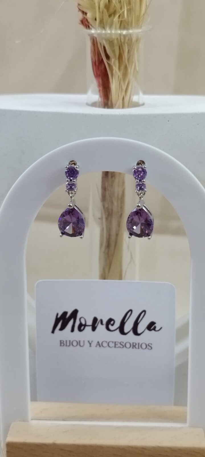 Caravanas gota violeta 925