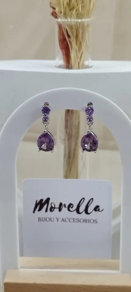 Caravanas gota violeta 925
