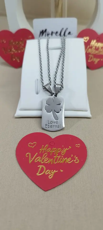 Conjunto de 2 cadenas con dije trebol