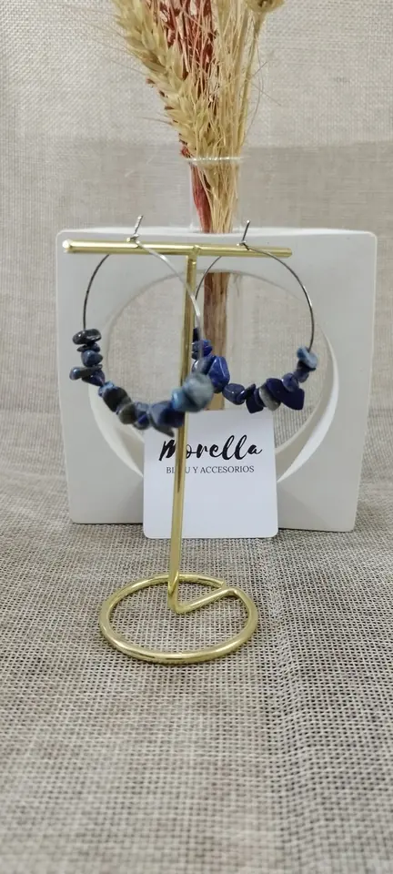 Aros con piedra sodalita