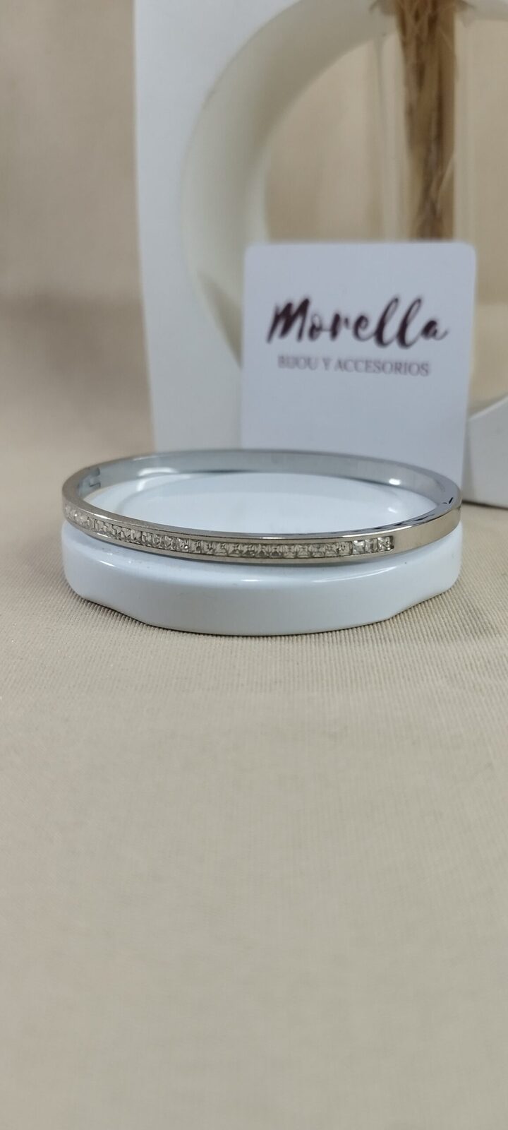 Esclava con cierre circonias ( plateada)