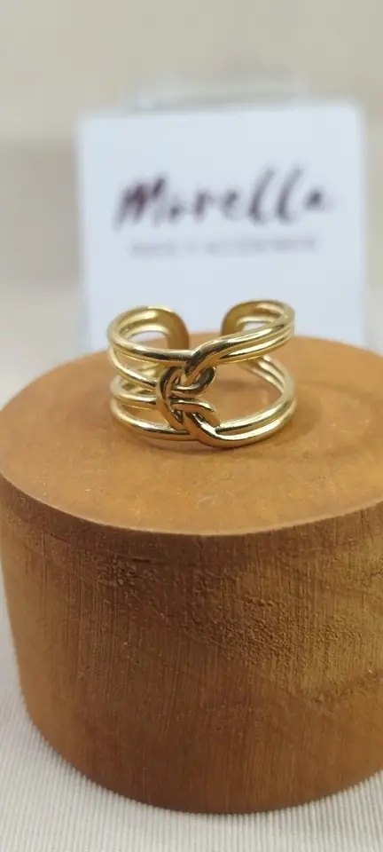 Anillo ajustable nudo (dorado)