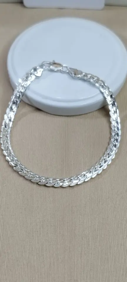 Pulsera plana  en plata 925