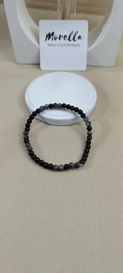 Pulsera 3 mm obsidiana negra
