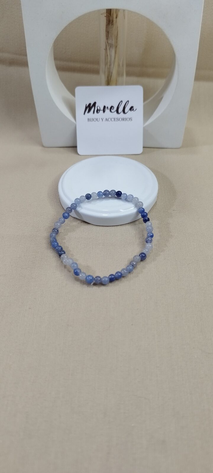 Pulsera 3 mm en cuarzo azul