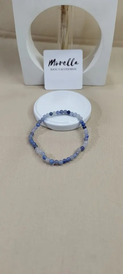 Pulsera 3 mm en cuarzo azul