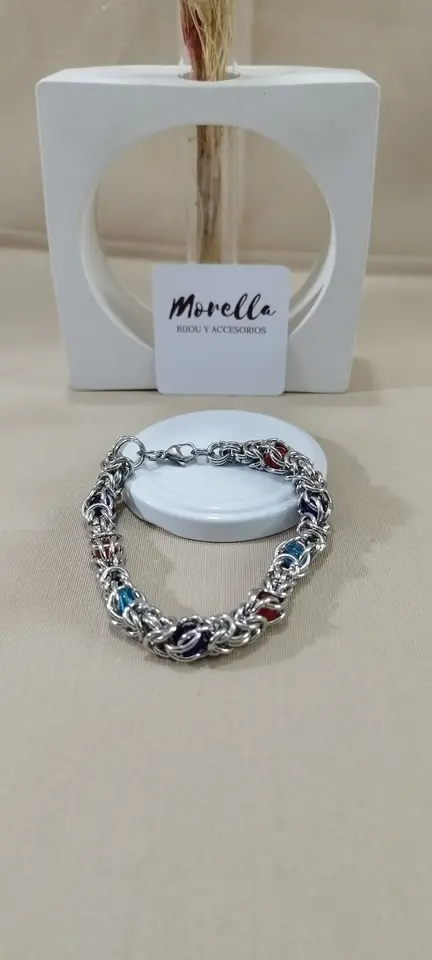 Pulsera gruesa piedra multicolor