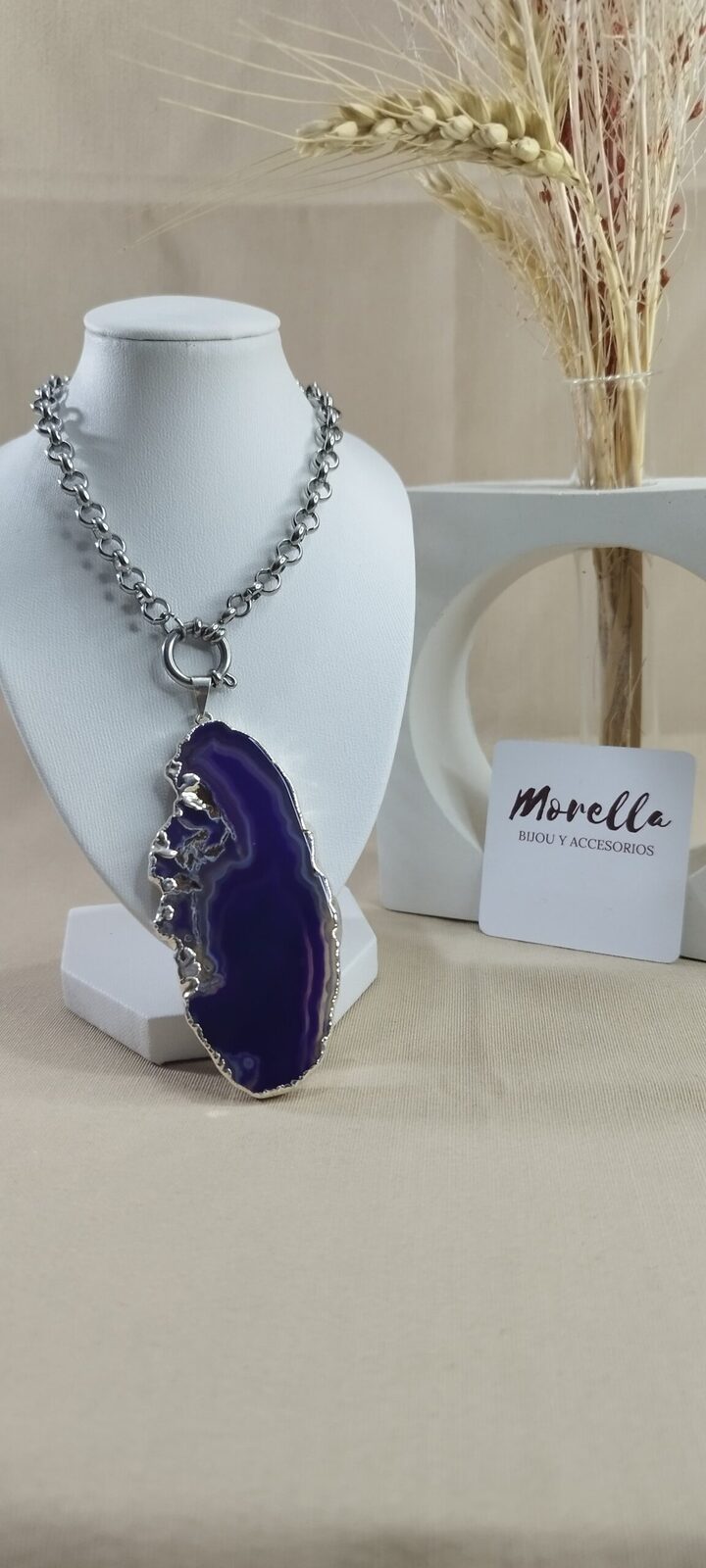 Cadena c/ marinero con dije ágata violeta