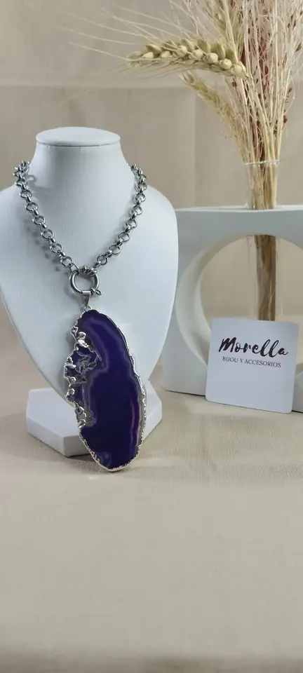 Cadena c/ marinero con dije ágata violeta