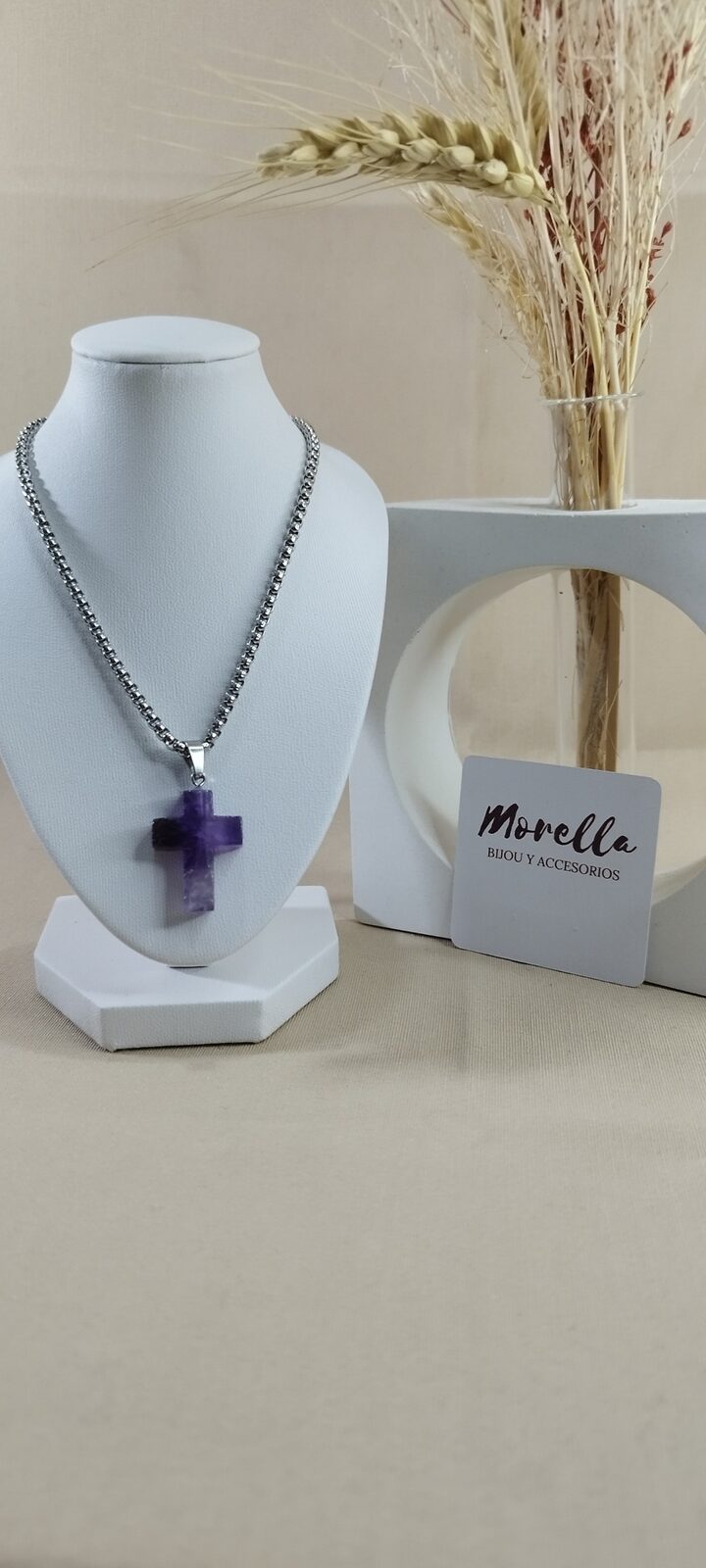 Cadena hombre con dije amatista