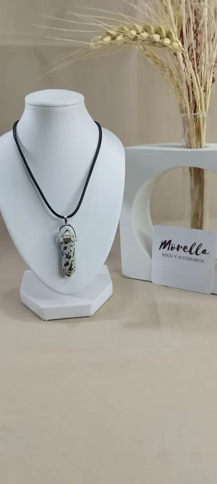 Cordón con dije jaspe dalmata