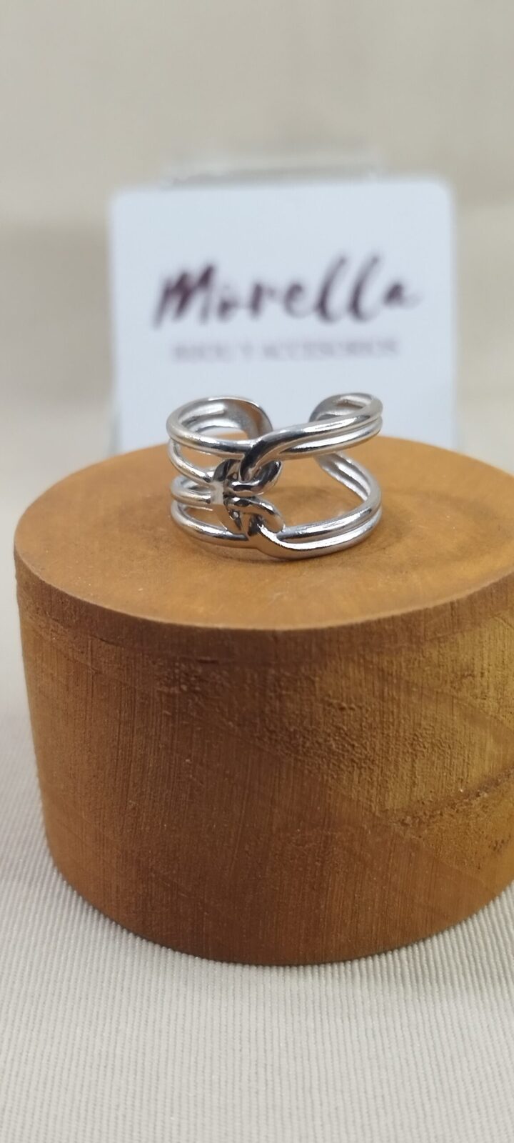 Anillo ajustable nudo (plateado)