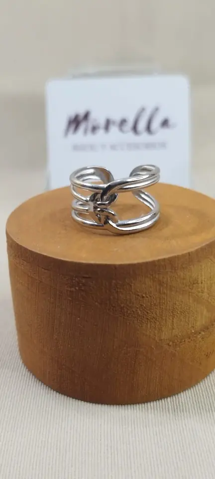Anillo ajustable nudo (plateado)