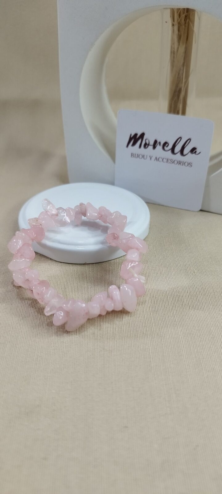 Pulsera en cuarzo rosa