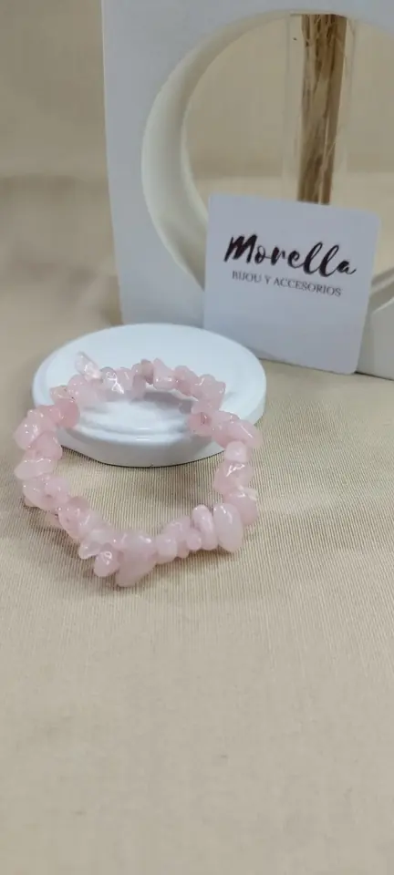 Pulsera en cuarzo rosa
