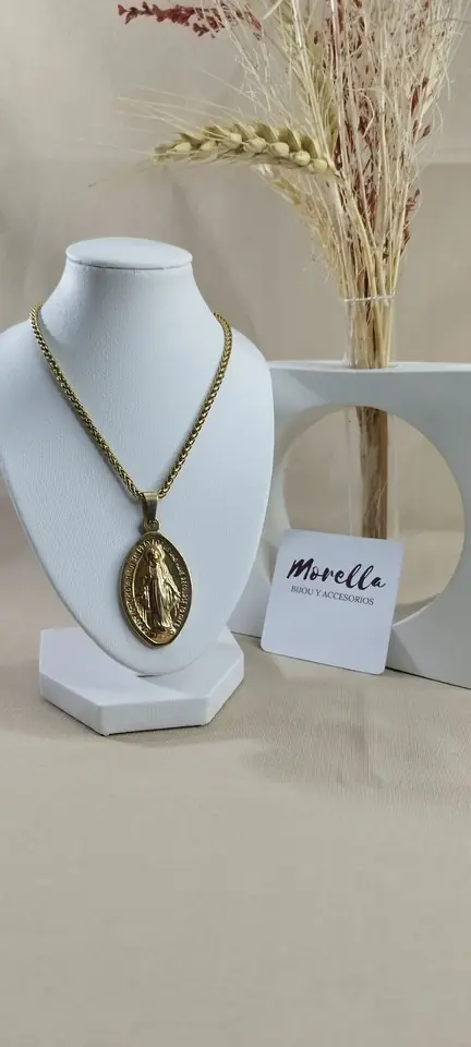 Cadena con dije Virgen Milagrosa (dorado)