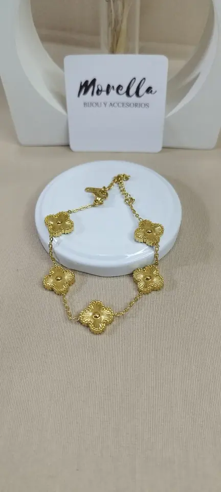 Pulsera trebol dorado