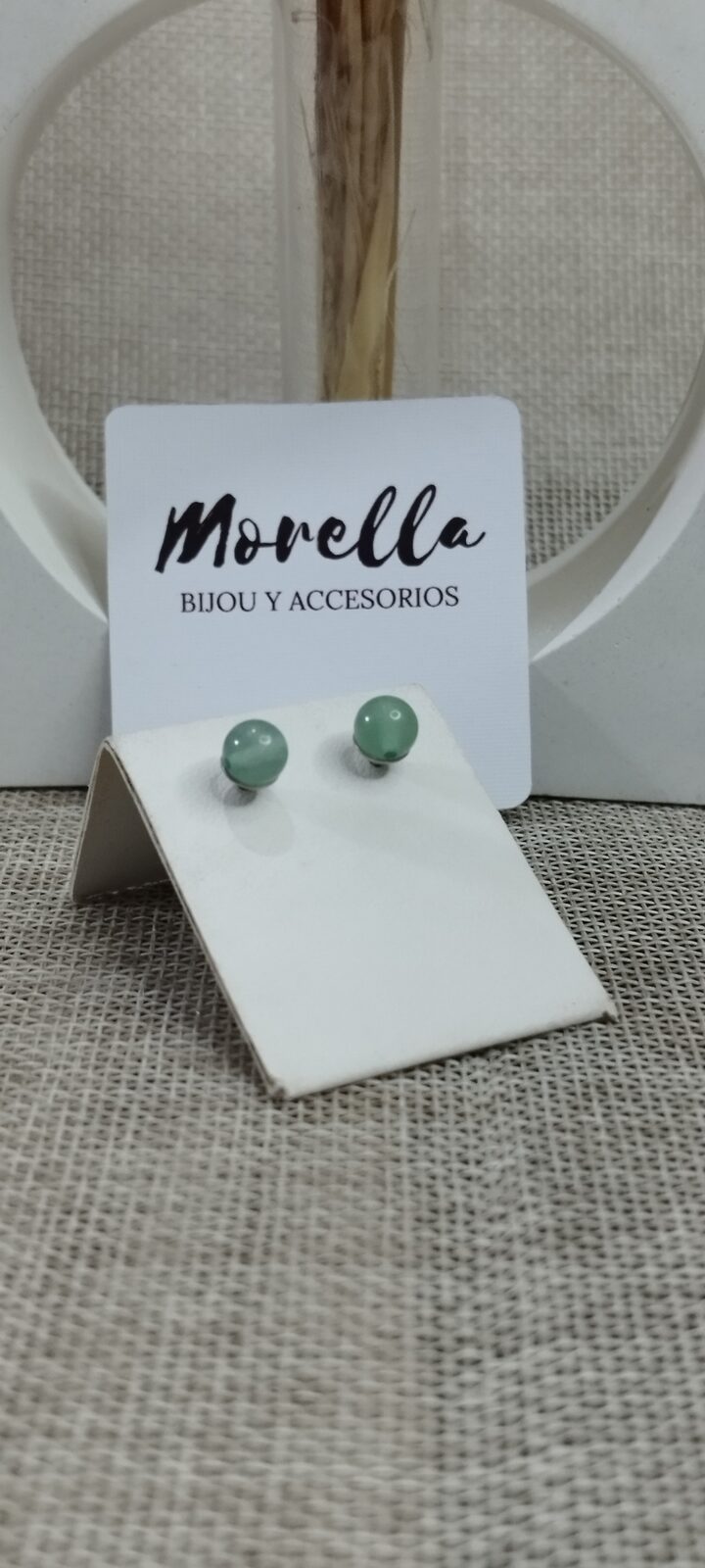 Caravanas en cuarzo verde