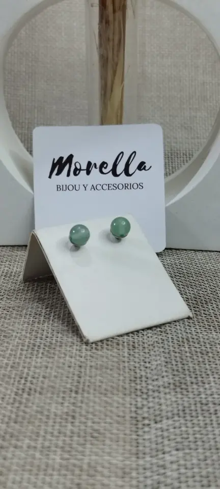 Caravanas en cuarzo verde