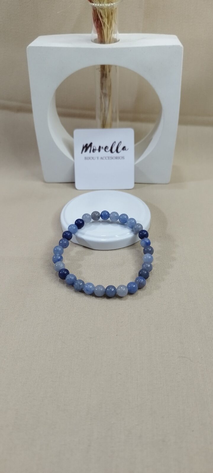 Pulsera 6 mm cuarzo azul
