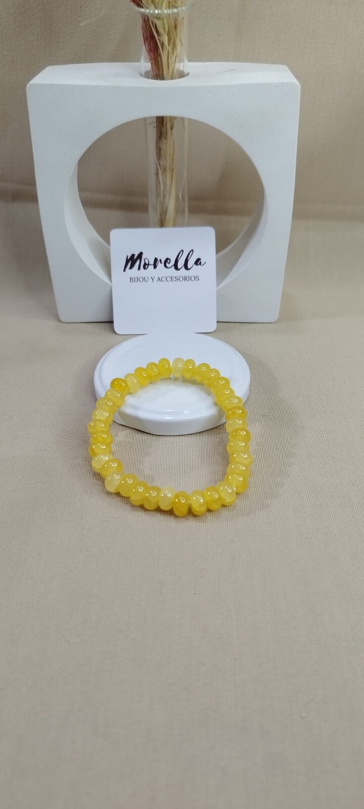 Pulsera 8 mm en ágata amarilla