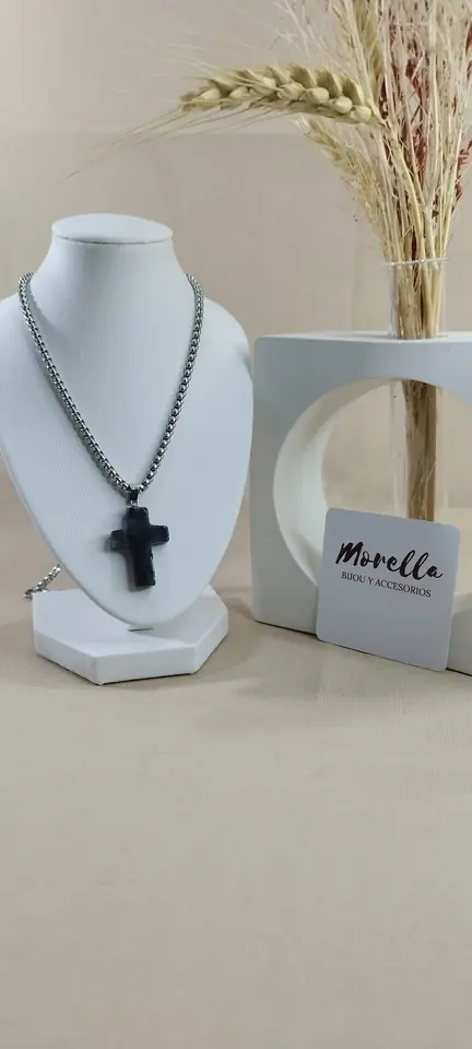 Cadena hombre con dije de labradorita