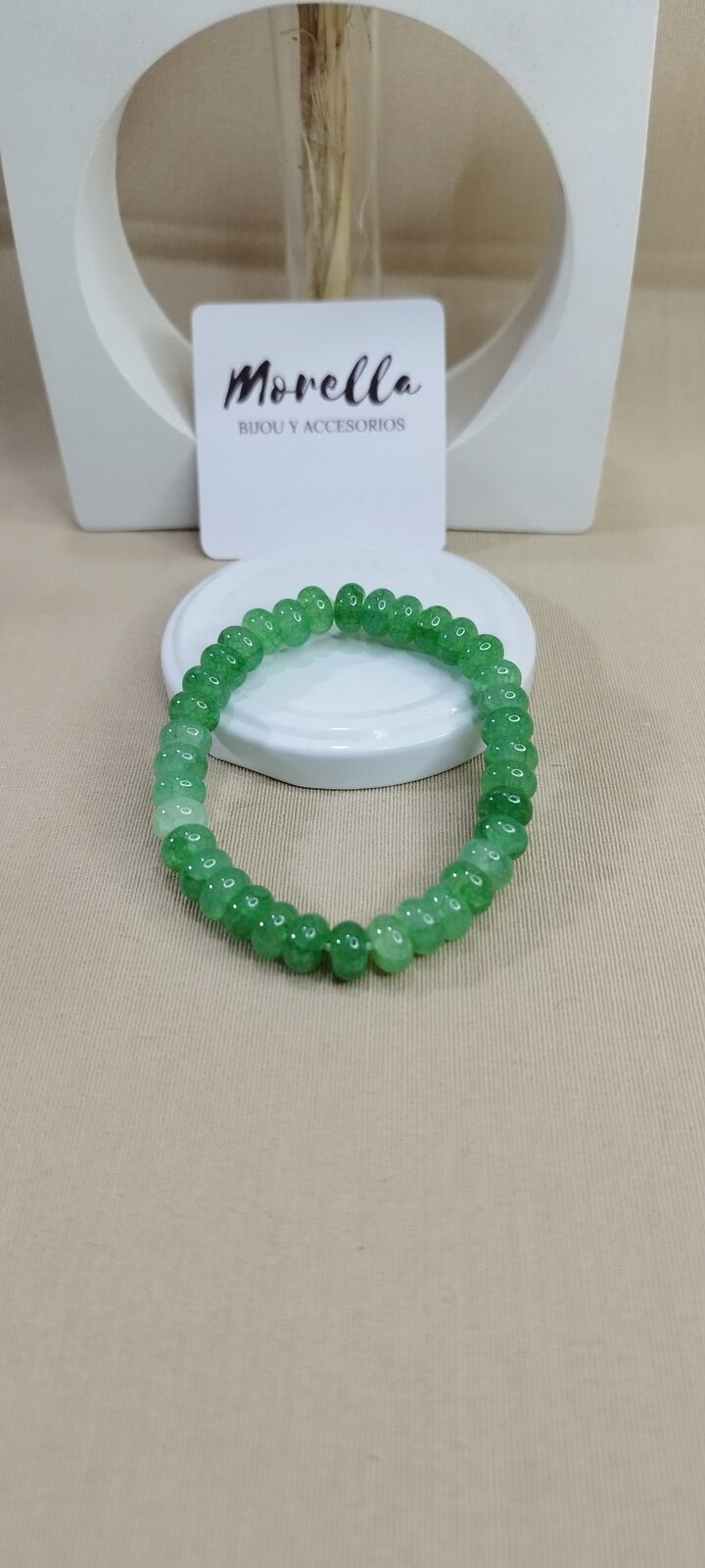 Pulsera 8 mm ágata verde