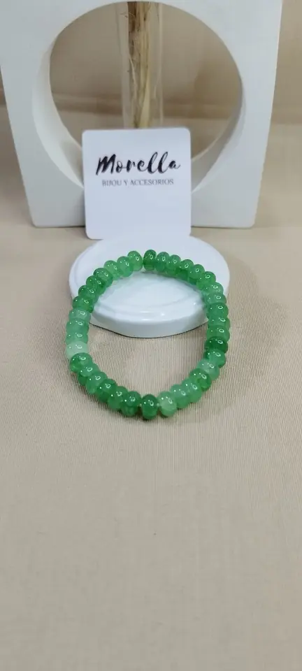 Pulsera 8 mm ágata verde