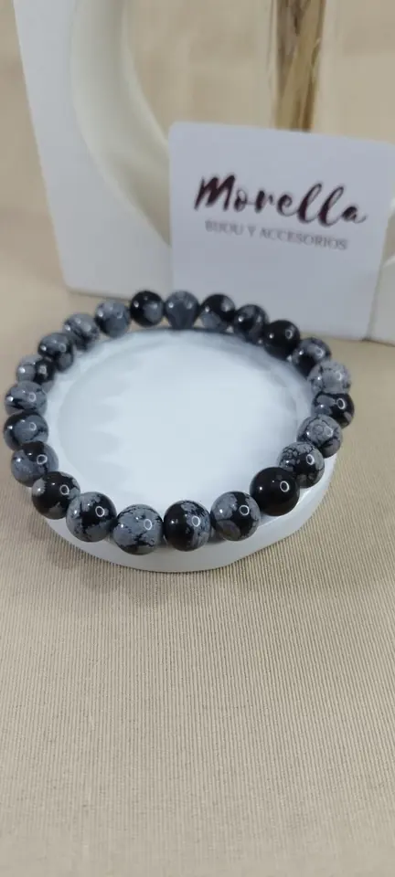 Pulsera 8 mm Obsidiana copo