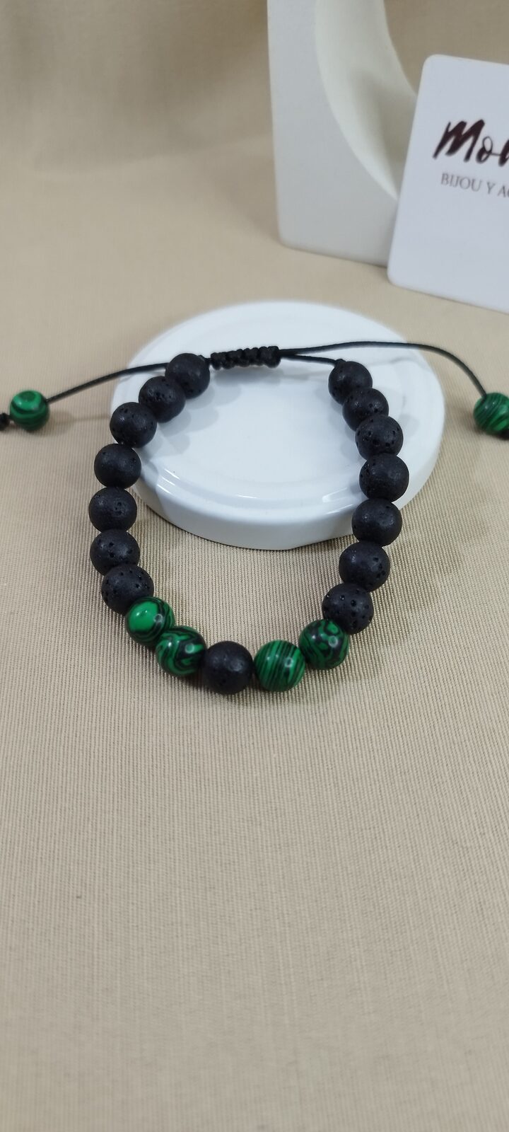 Pulsera Malakita /lava negra