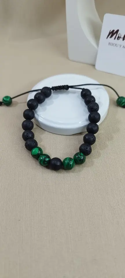 Pulsera Malakita /lava negra