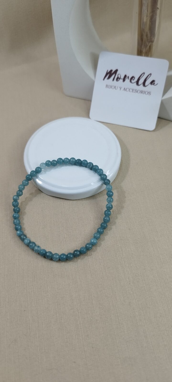 Pulsera 4 mm aguamarina