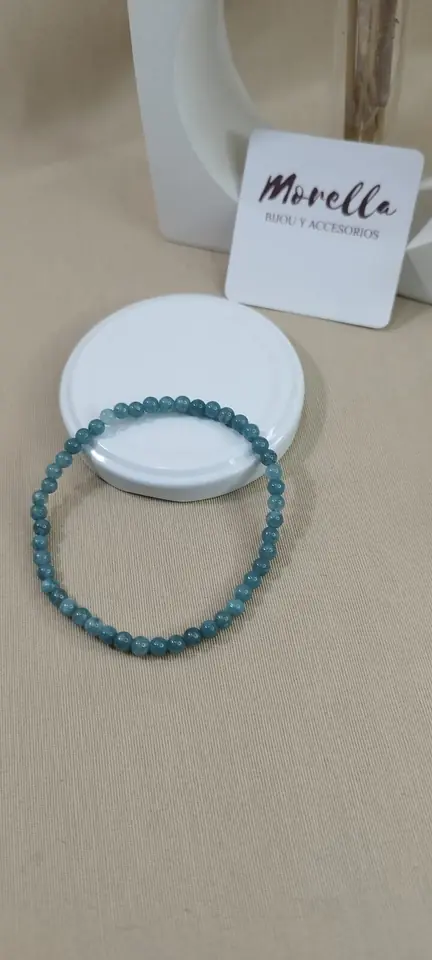 Pulsera 4 mm aguamarina