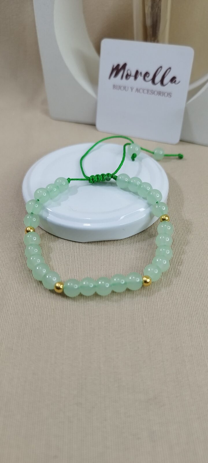 Pulsera 5 mm cuarzo verde
