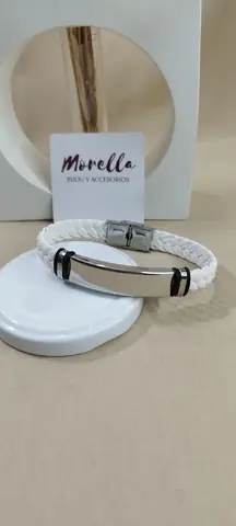 Pulsera en cuero blanco